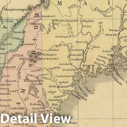 Historic Map : New England or Eastern States. Designed to accompany Cornell's High School Geography, 1864 Atlas - Vintage Wall Art