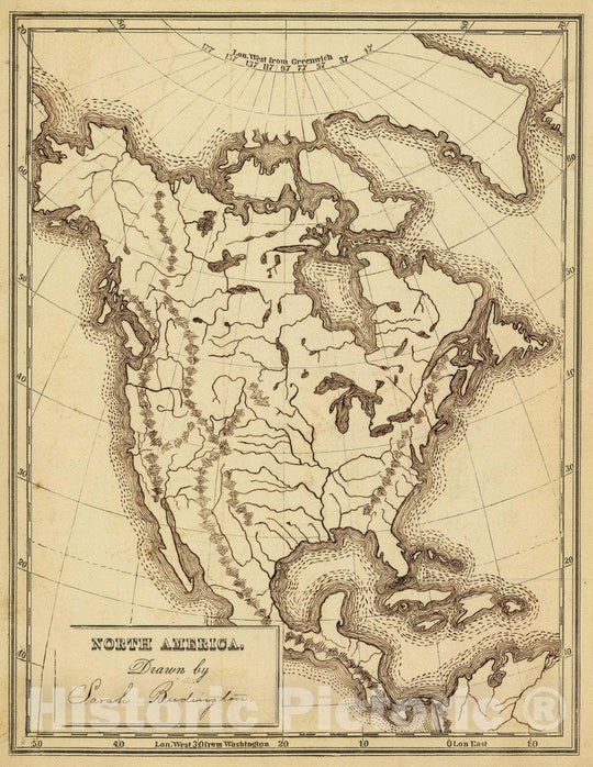 Historic Map : North America. Drawn by (to be Filled in. by George W. Fitch. New York: Sheldon, Blakeman and Company, 115 Nassau Street, 1850 Atlas - Vintage Wall Art