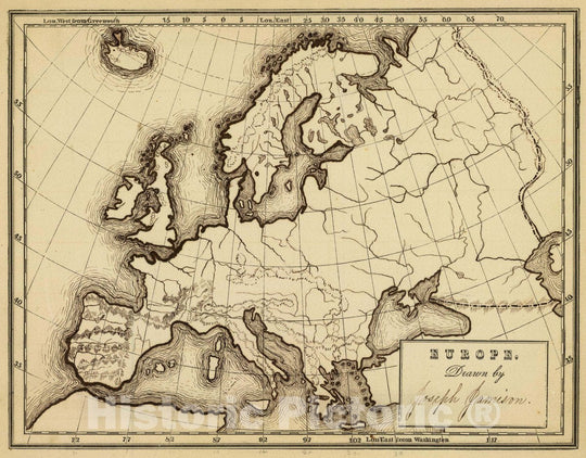 Historic Map : Europe. Drawn by (to be Filled in. by George W. Fitch. New York: Sheldon, Blakeman and Company, 115 Nassau Street, 1850 Atlas - Vintage Wall Art