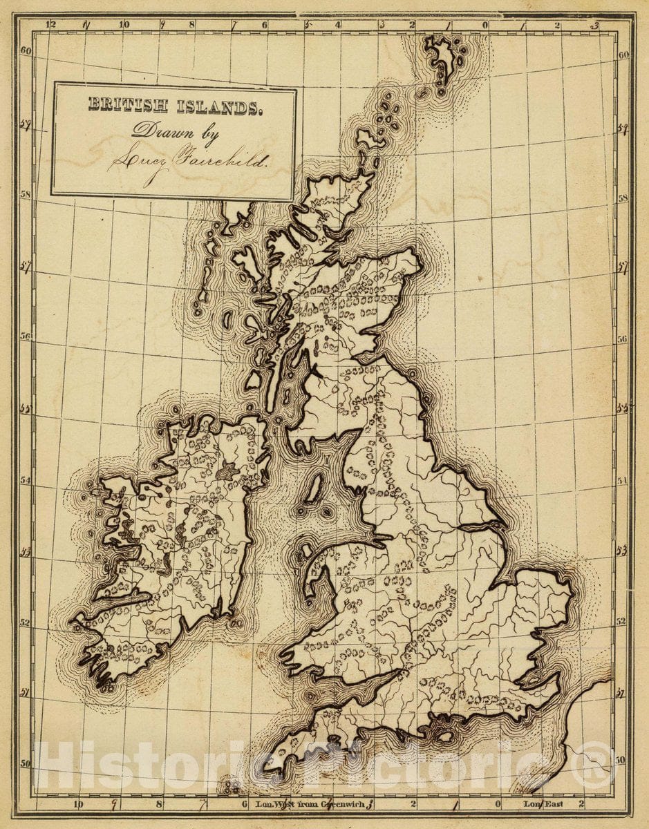 Historic Map : British Islands. Drawn by (to be Filled in. by George W. Fitch. New York: Sheldon, Blakeman and Company, 115 Nassau Street, 1850 Atlas - Vintage Wall Art