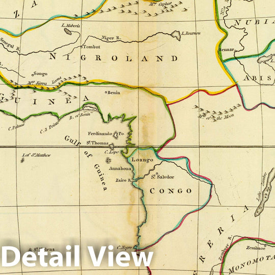 Historic Map : A New map of Africa, According to The Method of The Abbe Gaultier. by Mr. Wauthier, his Pupil. 1799, 1799 Atlas - Vintage Wall Art