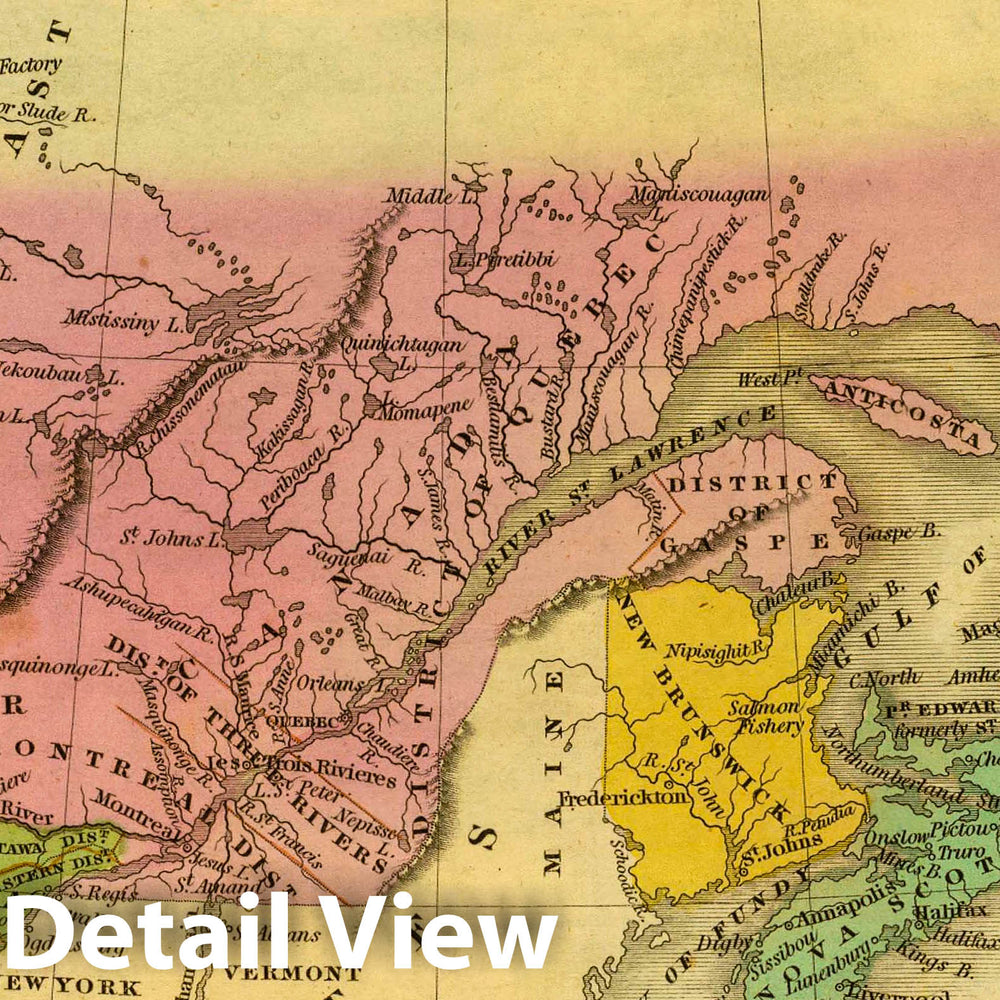 Historic Map : British America. J.H. Young Sc. (Philadelphia: John Grigg, No. 9 North Fourth Street. 1830), 1830 Atlas - Vintage Wall Art