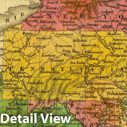 Historic Map : The Middle States, Maryland & Virginia. J.H. Young Sc. (Philadelphia: John Grigg, No. 9 North Fourth Street. 1830), 1830 Atlas - Vintage Wall Art