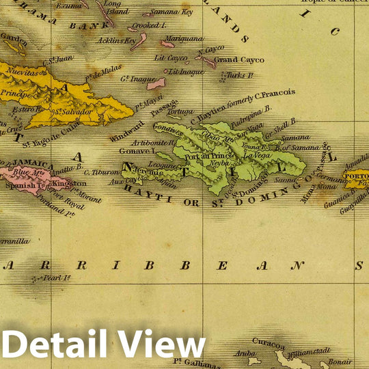 Historic Map : West Indies. J.H. Young Sc. (Philadelphia: John Grigg, No. 9 North Fourth Street. 1830), 1830 Atlas - Vintage Wall Art