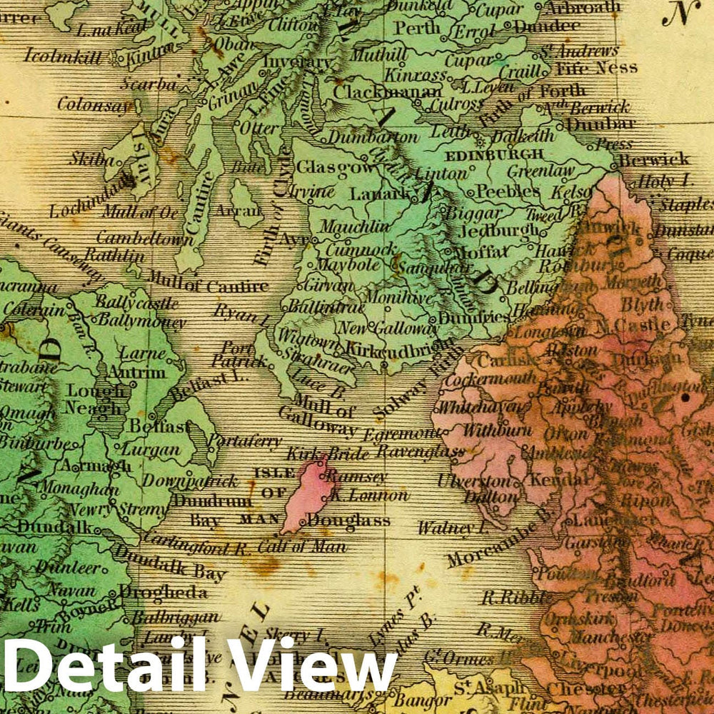 Historic Map : British Islands. J.H. Young Sc. (Philadelphia: John Grigg, No. 9 North Fourth Street. 1830), 1830 Atlas - Vintage Wall Art