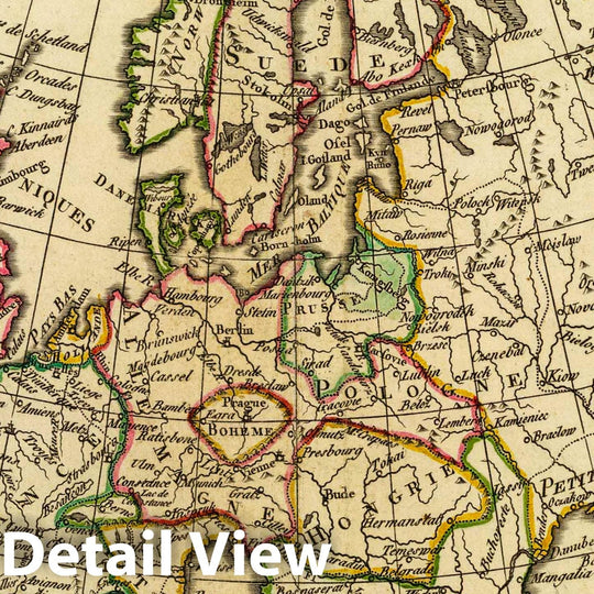 Historic Map : L'Europe suivant SES nouvelles divisions. (A Paris, Chez Delamarche, Geogr, ca. 1800), 1800 Atlas - Vintage Wall Art