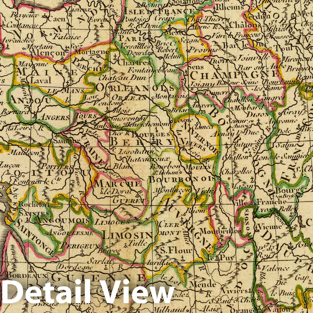 Historic Map : France, Carte de la France divisee par gouvernements. A Paris, Chez Lattre, Rue St. Jacques, avec priv. (ca. 1800), 1800 Atlas , Vintage Wall Art