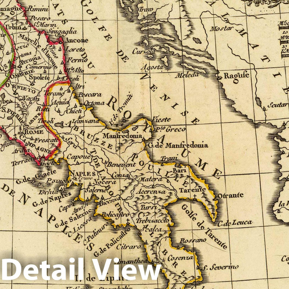 Historic Map : Italy, L'Italie divisee en SES differents etats. Avec priv. (A Paris, Chez Delamarche, Geogr, ca. 1800), 1800 Atlas , Vintage Wall Art