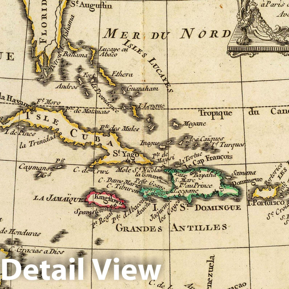 Historic Map : Golfe du Mexique, Isles Antilles, 1800 Atlas - Vintage Wall Art