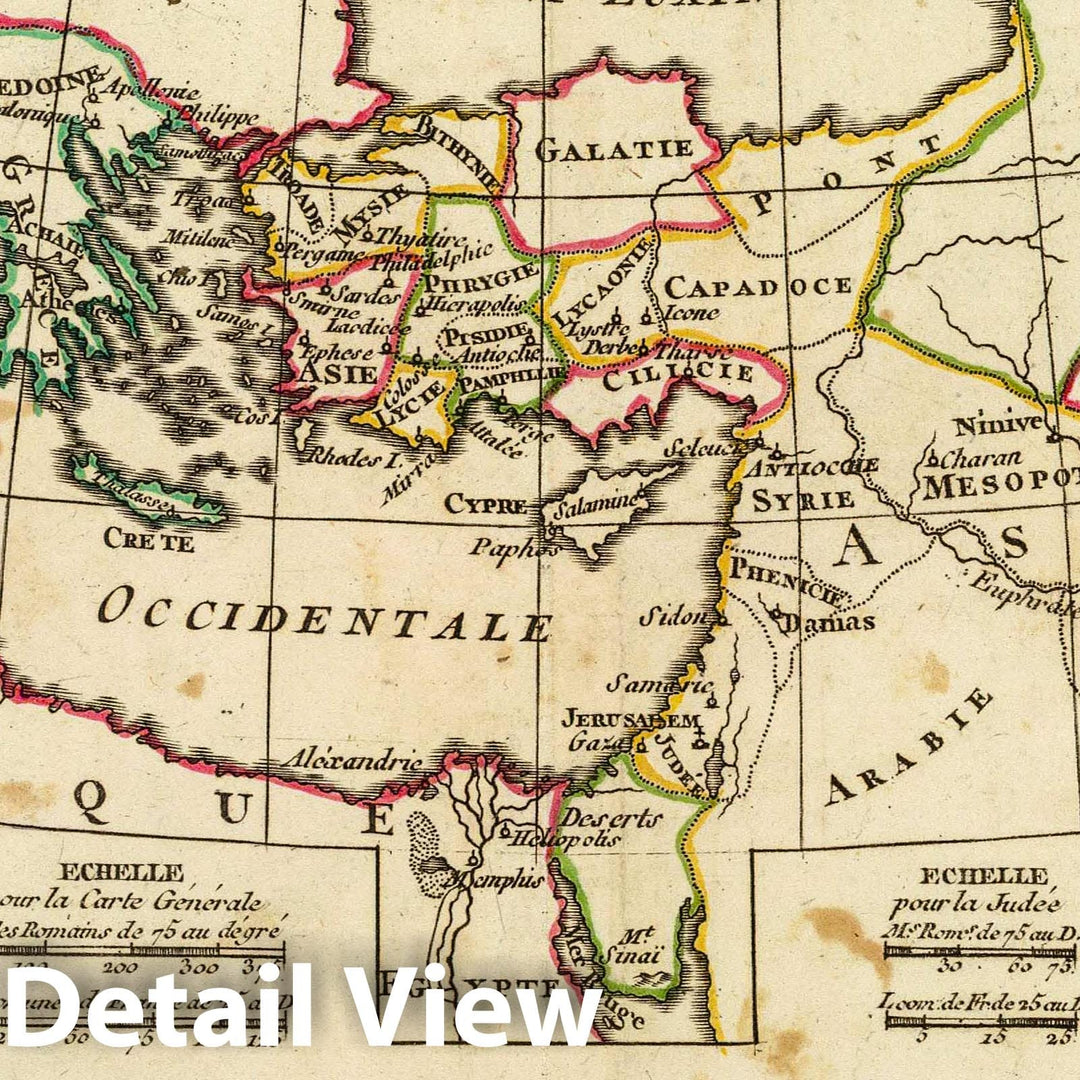 Historic Map : Palestine , Jerusalem, Mediterranean Region, Eastern Hemisphere Regions, lieux Dans le Nouveau Testament, 1800 Atlas , Vintage Wall Art