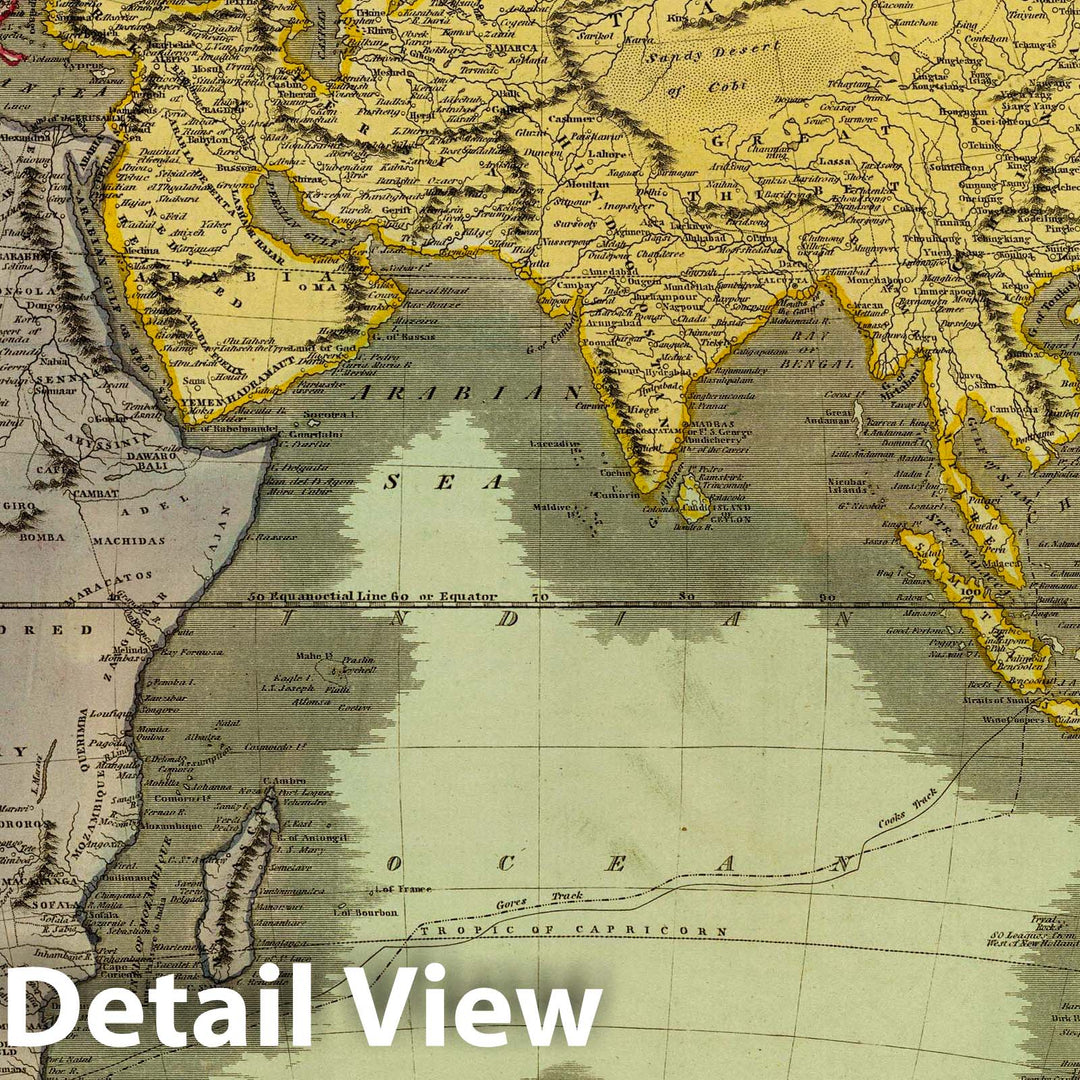 Historic Map : Eastern Hemisphere. Drawn & Engraved for Thomson's New General Atlas, 1815, 1815 Atlas - Vintage Wall Art