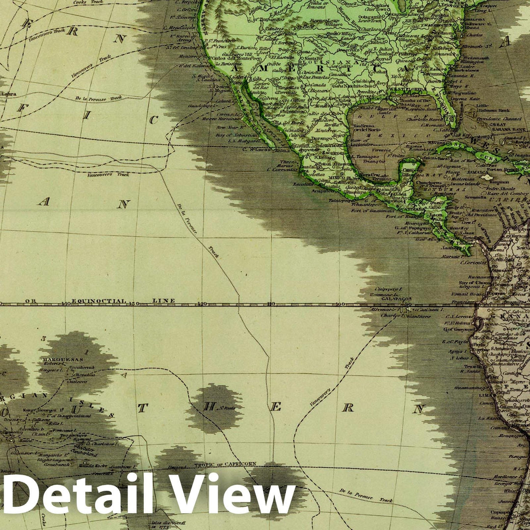 Historic Map : Western Hemisphere. Drawn & Engraved for Thomson's New General Atlas, 1815, 1815 Atlas - Vintage Wall Art