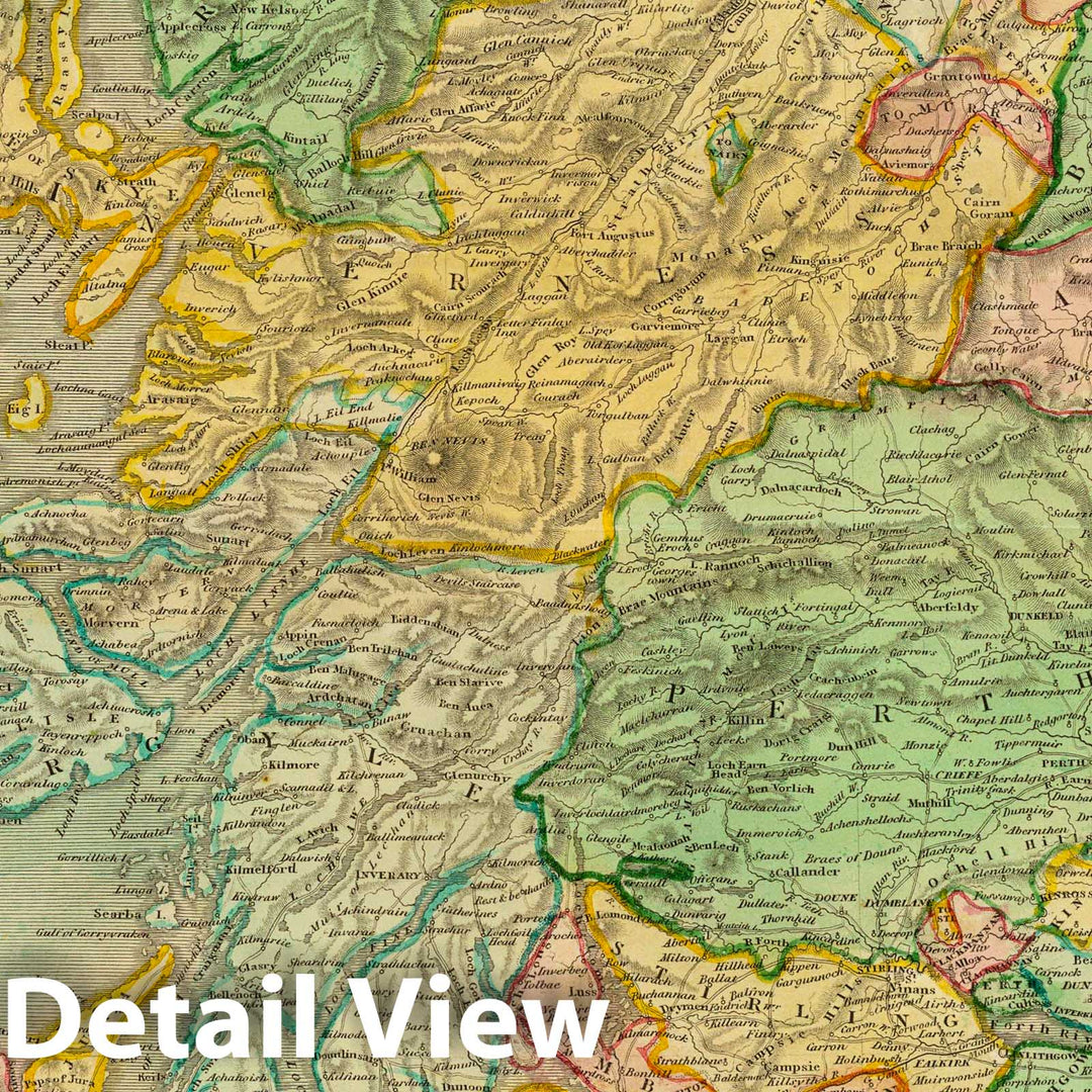 Historic Map : Scotland. Drawn & engraved by Hewitt, Broad Str(ee) t, Bloomsbury. Drawn and engraved for Thomson's New general atlas. April 1st, 1815, 1815 Atlas - Vintage Wall Art