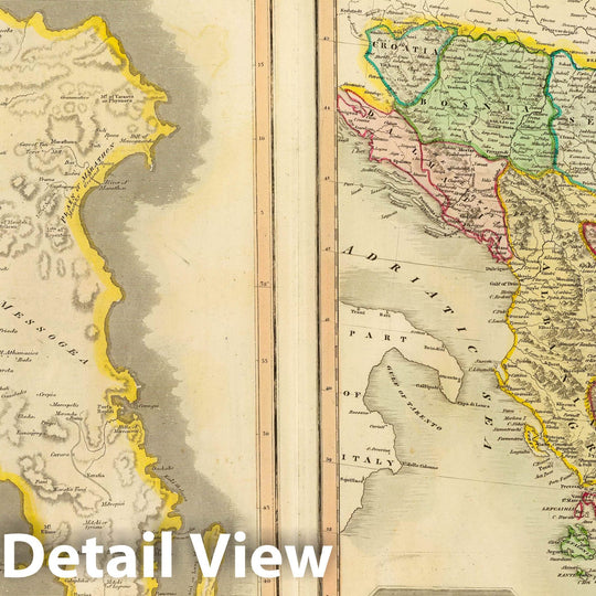 Historic Wall Map : Attica. Turkish dominions in Europe. E. Mitchell Sculpt. Drawn and Engraved for Thomson's New General Atlas, 1815, 1815 Atlas - Vintage Wall Art