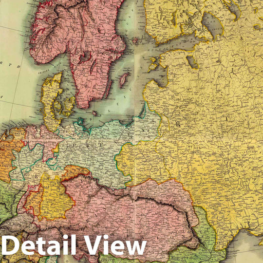 Historic Map : Europe after the Congress of Vienna. Neele sculpt, 352 Strand, London. Drawn & engraved for Thomson's New general atlas, 1816, 1816 Atlas - Vintage Wall Art