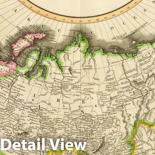 Historic Map : Russian Empire. N.R. Hewitt Sc, 10 Broad Str, Bloomsby, London. Drawn & engraved for John Thomson & Co.'s New general, 12 August 1814, 1814 - Vintage Wall Art