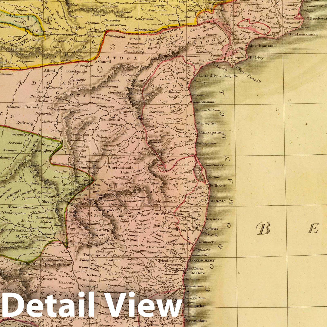 Historic Map : India; Sri Lanka, Southern Hindostan. Neele Sculpt. Drawn & Engraved for Thomson's New General Atlas, 1816, 1816 Atlas , Vintage Wall Art