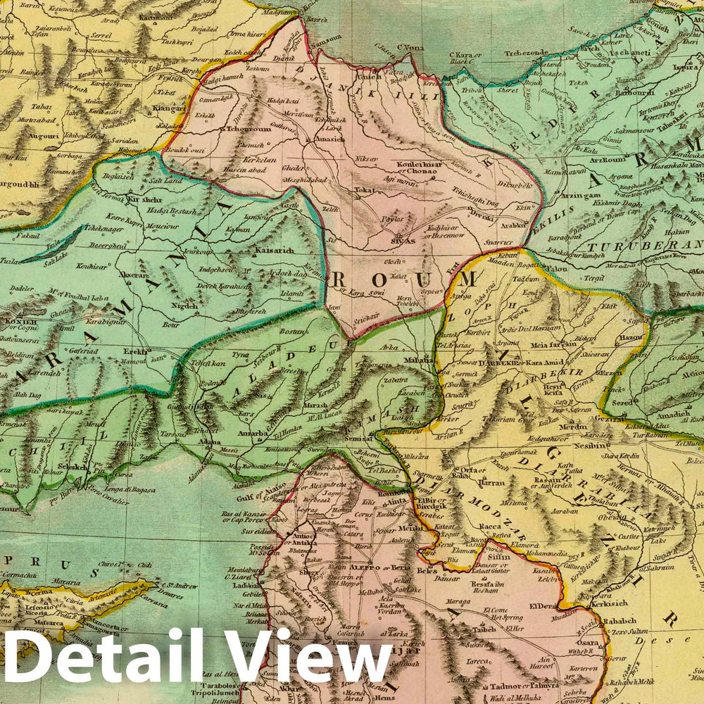 Historic Map : Turkey in Asia. Engd. by W. Dassauville. (Drawn & Engraved for Thomson's New General Atlas, 1817), 1817 Atlas - Vintage Wall Art