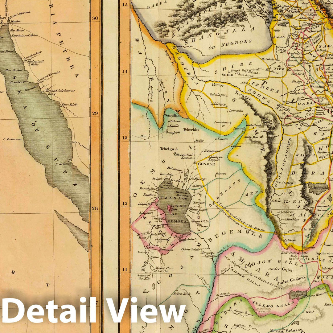 Historic Map : Egypt. Abyssinia. Engraved by N.R. Hewitt. Drawn & Engraved for Thomson's New General Atlas, 1817, 1817 Atlas - Vintage Wall Art