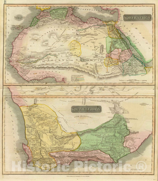 Historic Map : North Africa. South Africa. Engd. by W. Dassauville, Edinr. Drawn and Engraved for Thomson's New General Atlas, 1815, 1815 Atlas - Vintage Wall Art