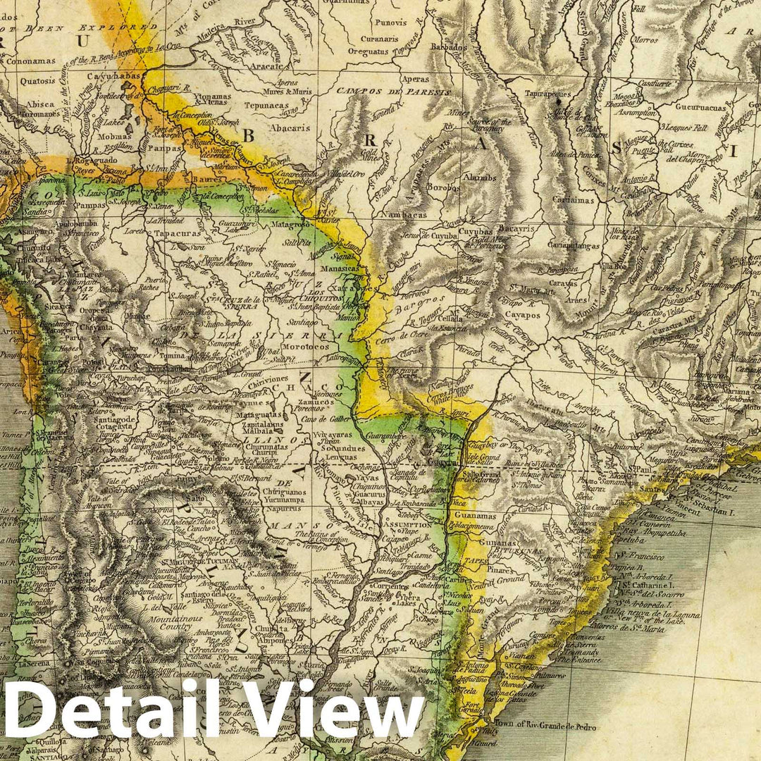 Historic Map : South America. Engd. by J. Moffat, Edinr. Drawn and Engraved for Thomson's New General Atlas, Edinr, Septr. 16th, 1814, 1814 Atlas - Vintage Wall Art