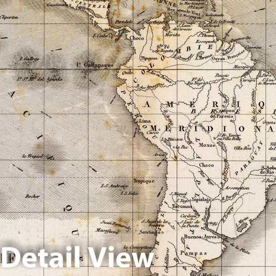 Historic Map : Theorie des Vents (Amerique. A Paris, Chez Mme. veuve Agasse, Imprimeur-Libraire, rue des Poitevins, no. 6. M.DCCCXXVII), 1827 Atlas - Vintage Wall Art