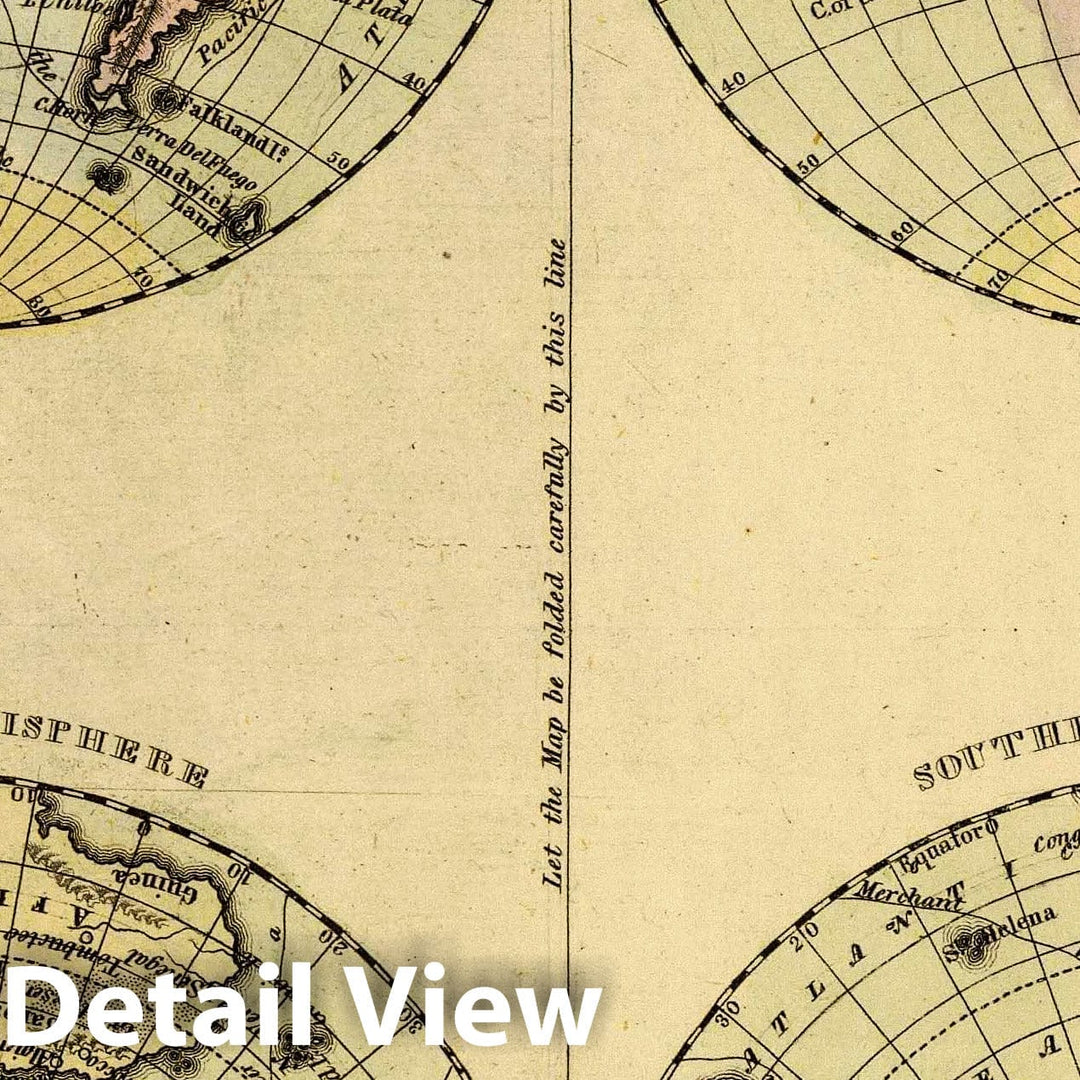 Historic Map : Western Hemishere, Eastern Hemisphere, Northern Hemisphere, Southern Hemisphere. Entered, Connecticut, 1830 Atlas - Vintage Wall Art