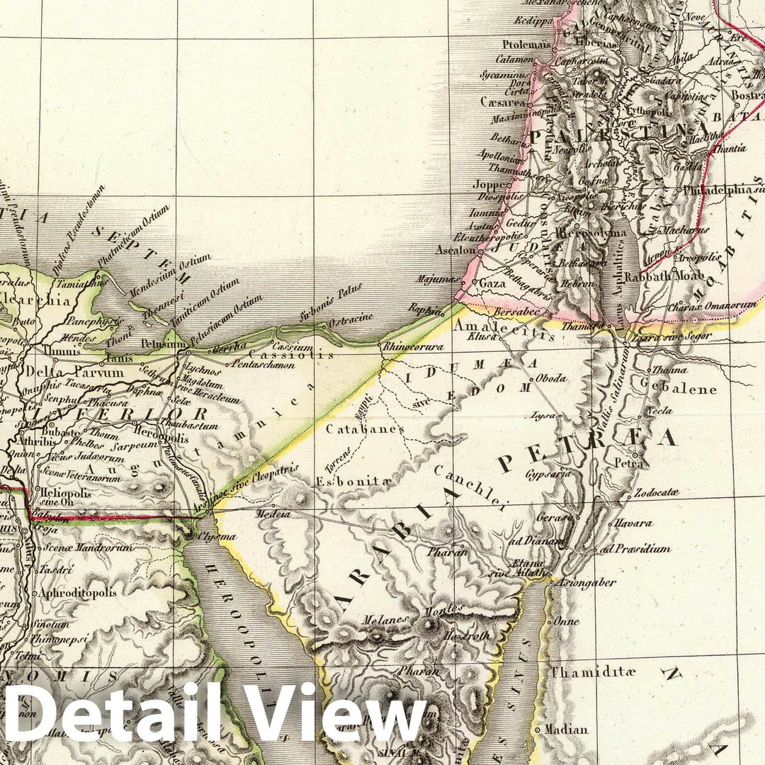 Historic Map : Egypt; Syria, Middle East Carte de la Syrie et de l'Egypte Anciennes. 1833 , Vintage Wall Art