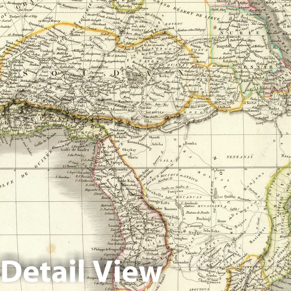 Historic Map : Carte d'Afrique. Dressee par M. Lapie, Lieutenant Colonel et M. Lapie fils, Capitaine d'Etat Major. Paris, 1831, 1831 Atlas - Vintage Wall Art