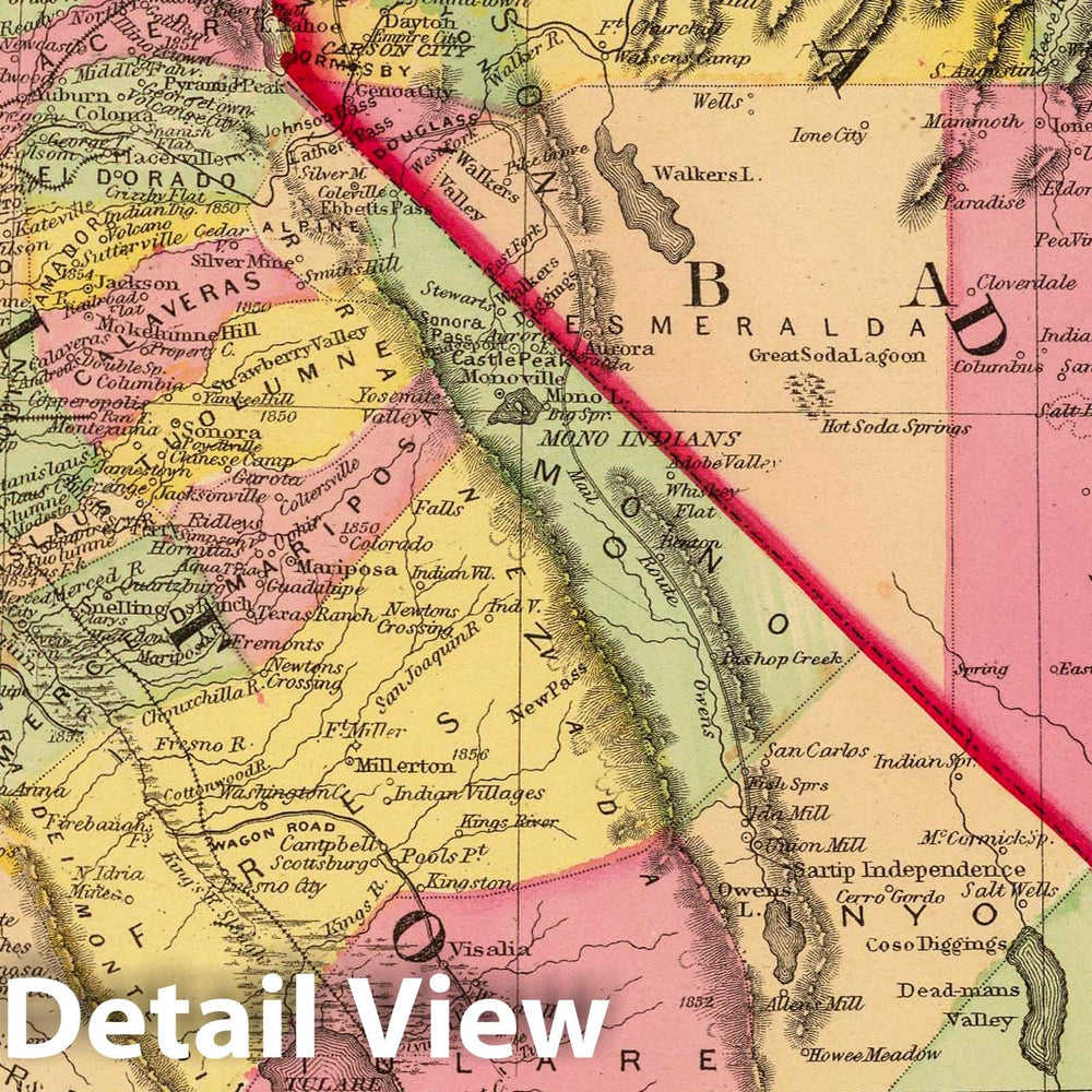 Historic Map : Atlas of The United States. California and Nevada. (by H.H. Lloyd. Published by Stedman, Brown & Lyon, Baltimore. 1873), 1873 Atlas - Vintage Wall Art