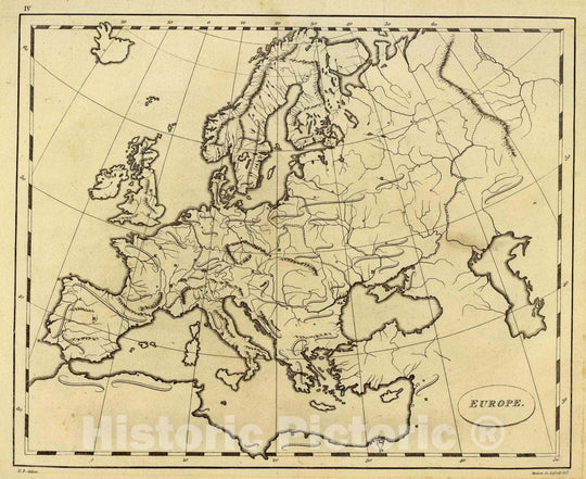 Historic Map : Europe. E.P. delint. Mutlow Sc, Russell Cot. (1804), 1804 Atlas - Vintage Wall Art