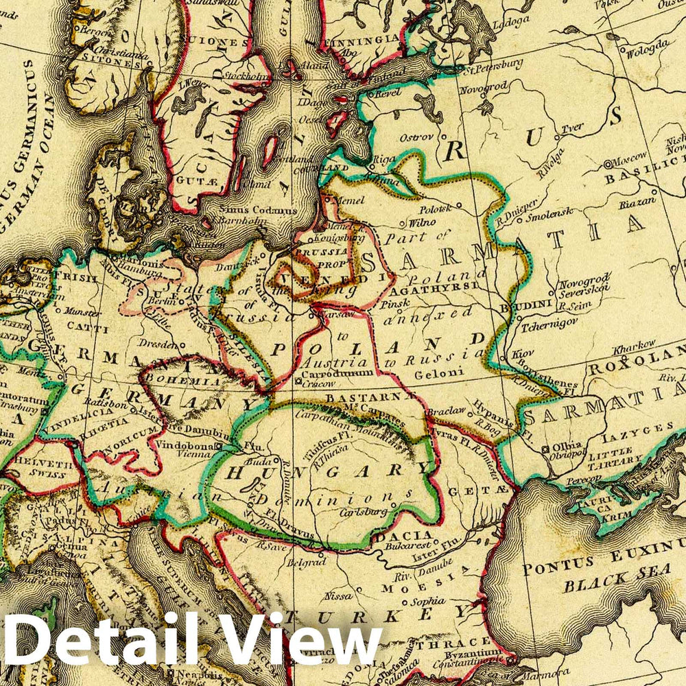 Historic Map : Europe, ancient and modern. E.P. compost. & delint. H. Mutlow Sc, Russell Court. Published 15 June 1804 by the Revd. E. Patteson, Richmond, Surrey, 1804Vintage Wall Art