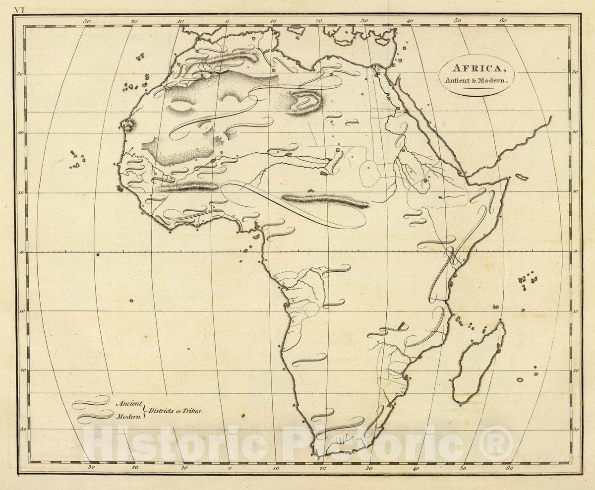 Historic Map : Africa, antient & Modern. (1804), 1804 Atlas - Vintage Wall Art