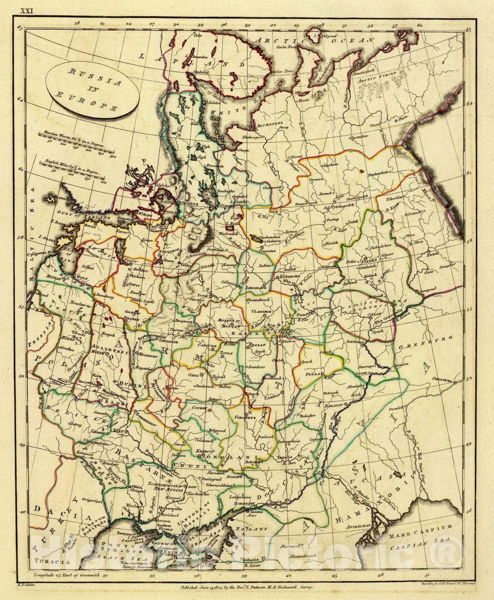 Historic Map : Russia in Europe, 1804 Atlas - Vintage Wall Art