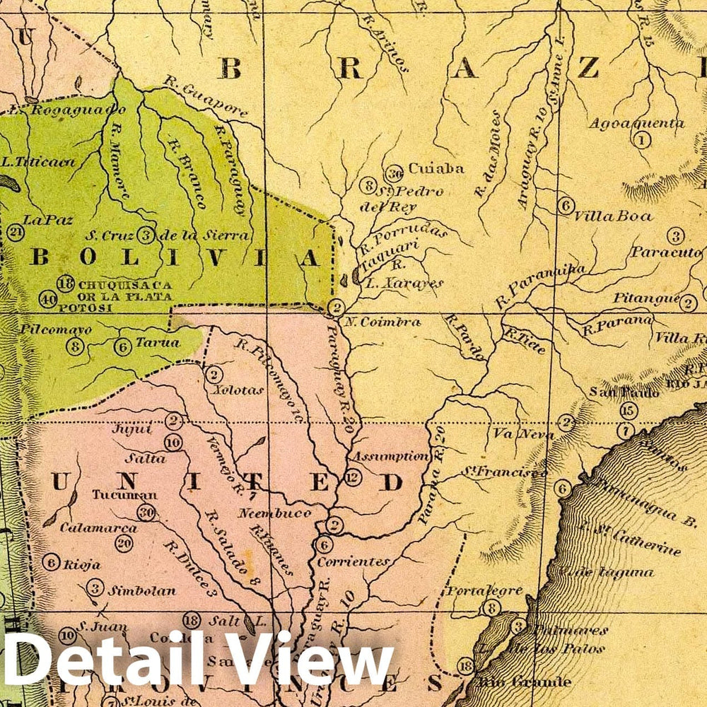 Historic Map : South America. Entered According to Act. of Congress Nov. 20th 1829 by D.F. Robinson & Co. of The State of Connecticut, 1829 Atlas - Vintage Wall Art