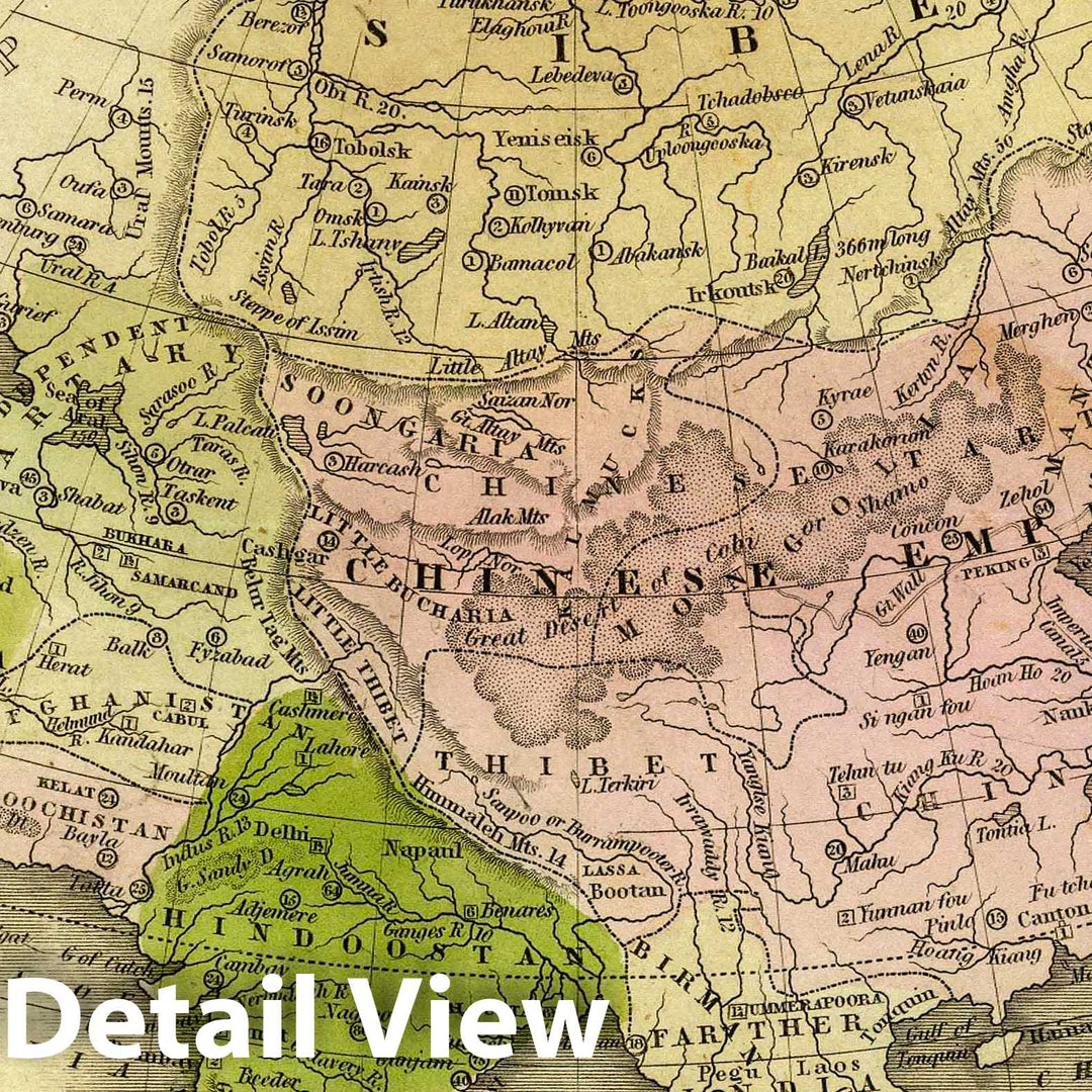 Historic Map : Asia. Entered According to Act. of Congress Nov. 20th 1829 by D.F. Robinson & Co. of The State of Connecticut, 1829 Atlas - Vintage Wall Art