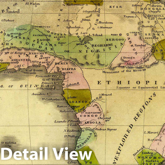 Historic Map : Africa. Entered According to Act. of Congress Nov. 20th 1829 by D.F. Robinson & Co. of The State of Connecticut, 1829 Atlas - Vintage Wall Art