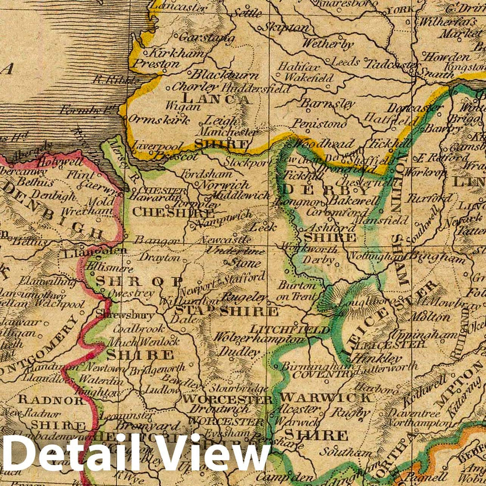 Historic Map : England & Wales. Philad. Published by M. Carey and Son, 1820, 1820 Atlas - Vintage Wall Art