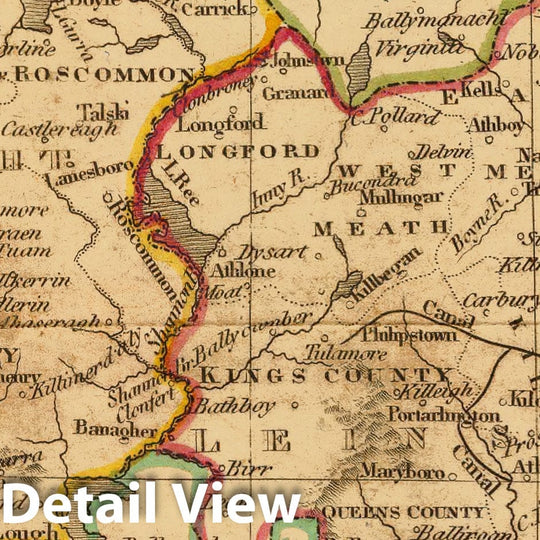 Historic Map - Ireland. Philad. Published by M. Carey & Son, 1820, 1820 Atlas - Vintage Wall Art