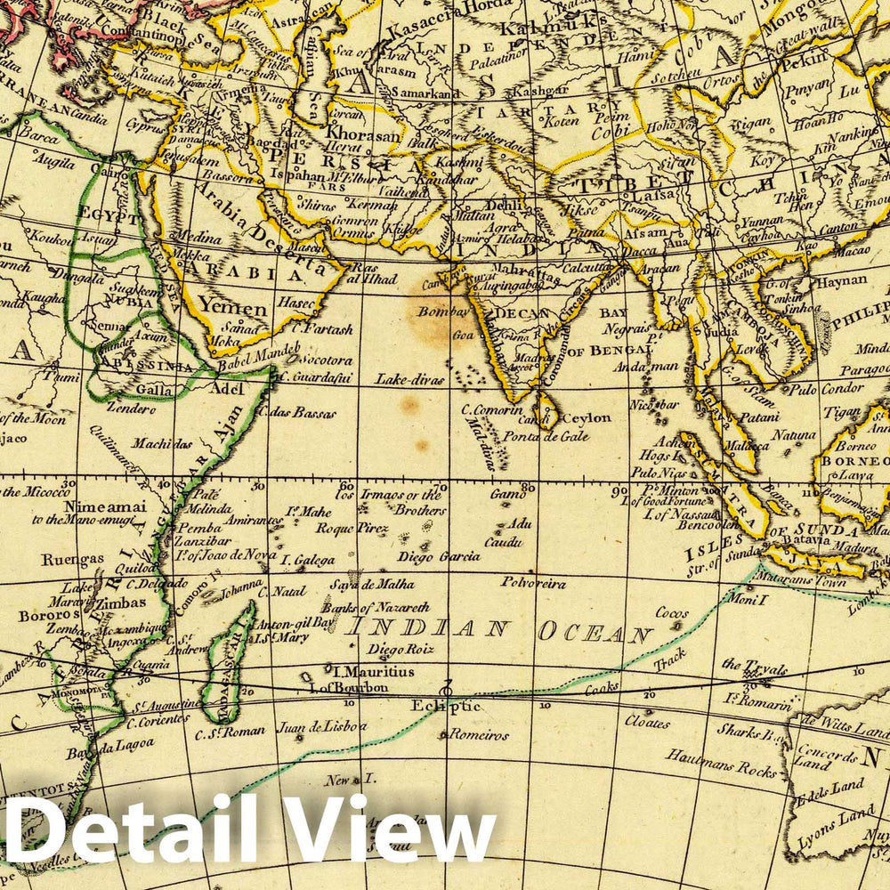 Historical Map : Eastern Hemisphere. Engraved by Faden and Jefferys, Geographer to the King. London, publish'd according to Act of Parliament, 17 Novr. 1773, by Jeffer, 1773Vintage Wall Art