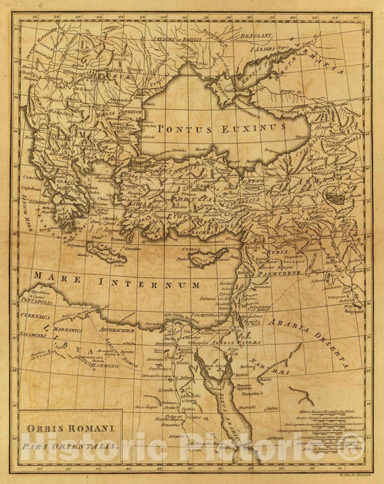 Historic Map : Rome, Eastern Hemisphere; Europe Orbis Romani, orientalis, 1814 Classical Atlas , Vintage Wall Art