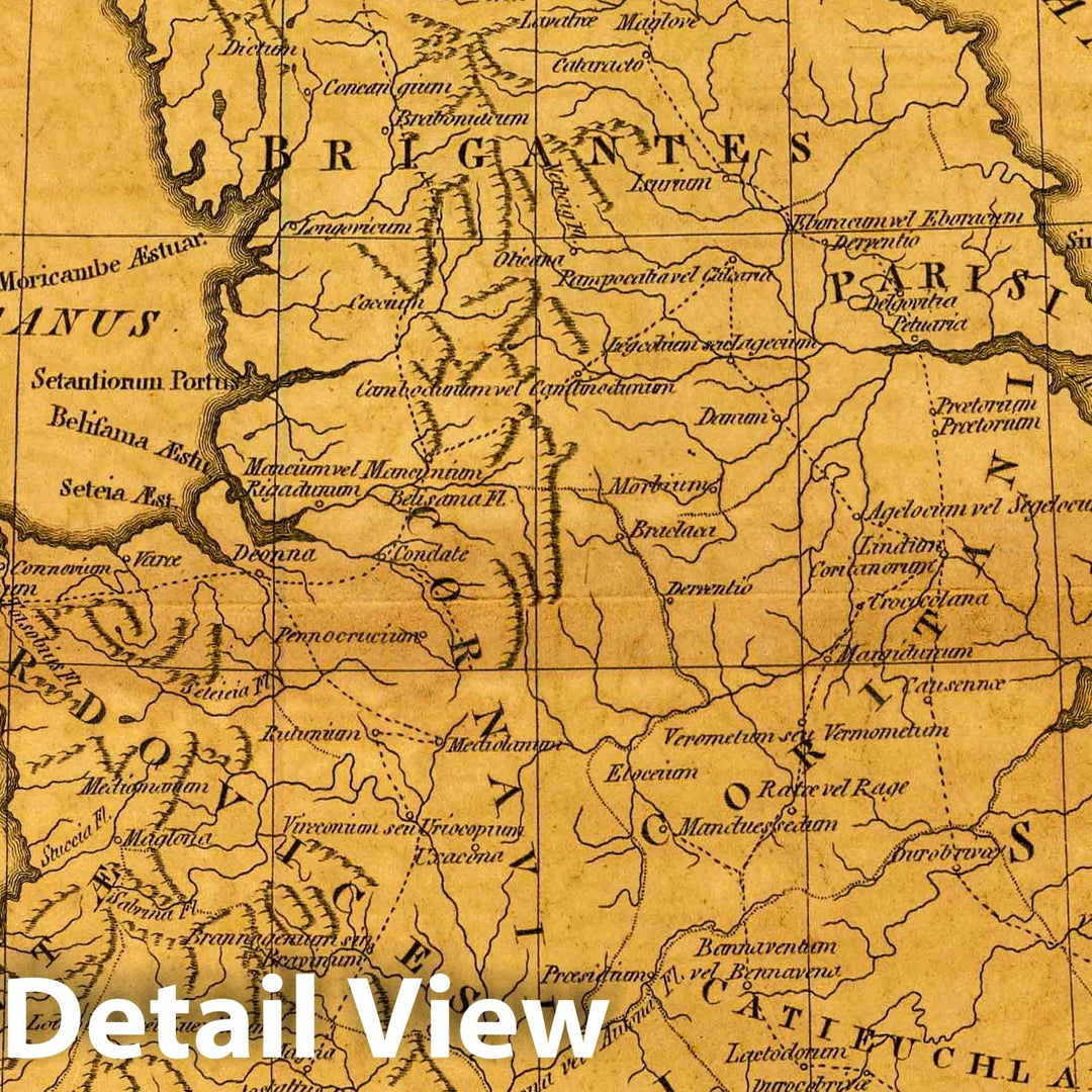 Historic Map : England; Ireland, British Isles Britannia Antiqua. Auctore Horsley. W. Sim, Sc. (1814?), 1814 Classical Atlas , Vintage Wall Art