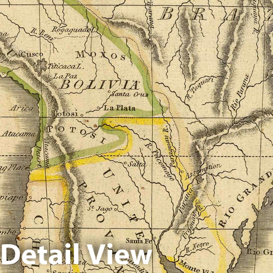 Historic Wall Map : South America. Published by Hilliard, Gray, Little & Wilkins, Boston. H. Morse Sc. (1829), 1829 Atlas - Vintage Wall Art