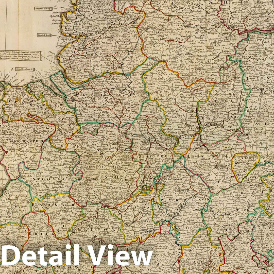 Historic Map : A new map of England & Wales. Drawn from several surveys &c. on the new projection : corrected from astronomical observations, 1794 Atlas - Vintage Wall Art