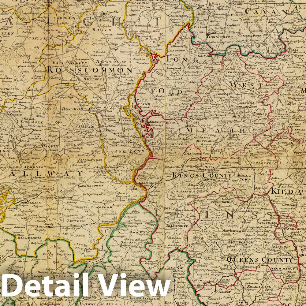 Historic Wall Map : the Kingdom of Ireland divided into provinces, counties and baronies. The seacoasts of Great Britain and Ireland. Showi, 1794 Atlas - Vintage Wall Art