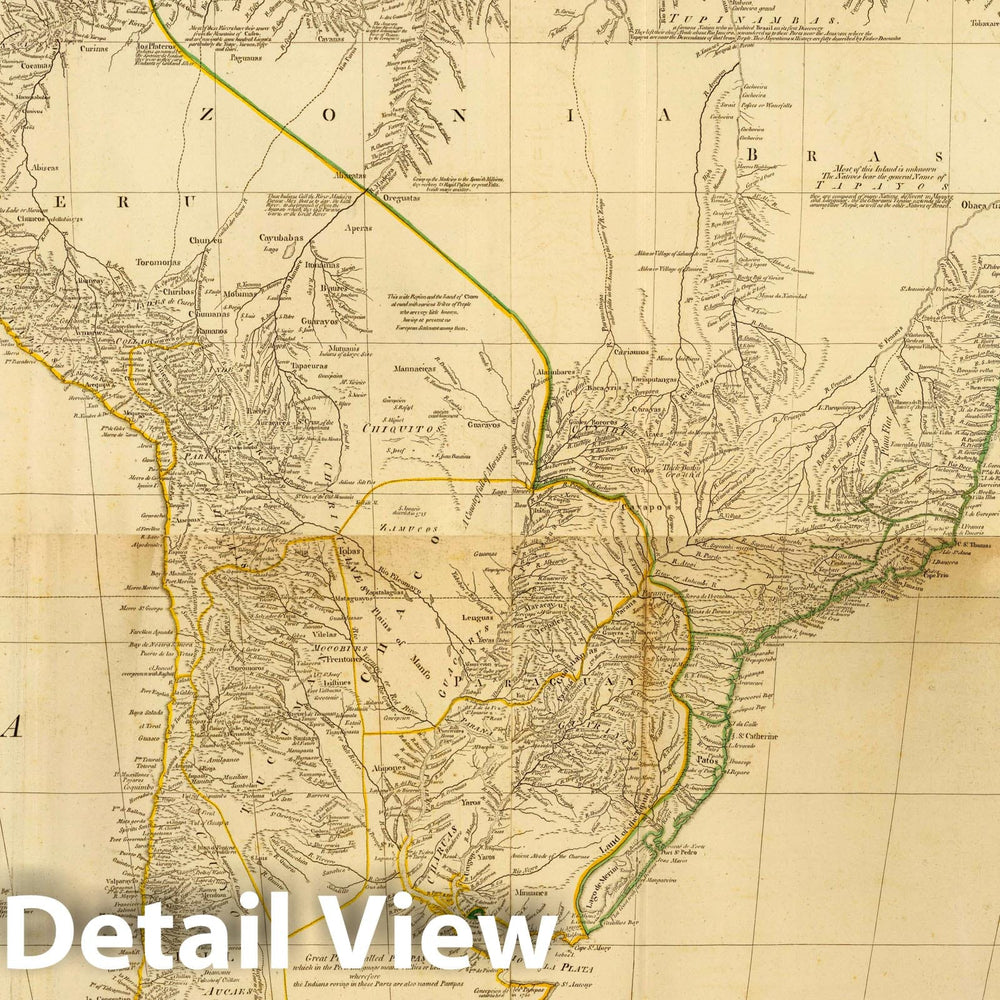 Historic Map - A Map of South America Containing Tierra-Firma, Guayana, New Granada, Amazonia, Brasil, Peru, Paraguay, Chaco, Tucuman, Chil and Patagonia, 1779 - Vintage Wall Art