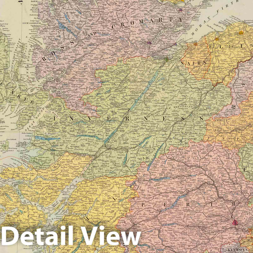 Historic Map : Scotland. London atlas series. Stanford's Geographical Establishment. (1901), 1901 Atlas - Vintage Wall Art