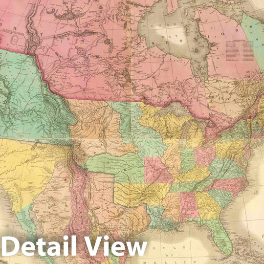 Historic Map : (Composite of) North America. American Atlas. (1822), 1833 Atlas - Vintage Wall Art