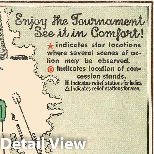 Historic Golf Course Map - Augusta National Golf Club Course, 1954 - Vintage Wall Art