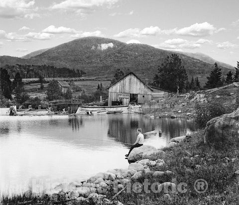 Adirondacks Historic Black & White Photo, Scarface Mountain, Saranac Lake, c1905 -
